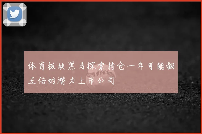 体育板块黑马探索持仓一年可能翻五倍的潜力上市公司